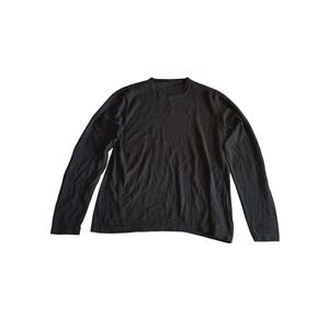 Patrick Assaraf Mens Black 100% Cashmere Crewneck Sweater Large Pullover Luxury